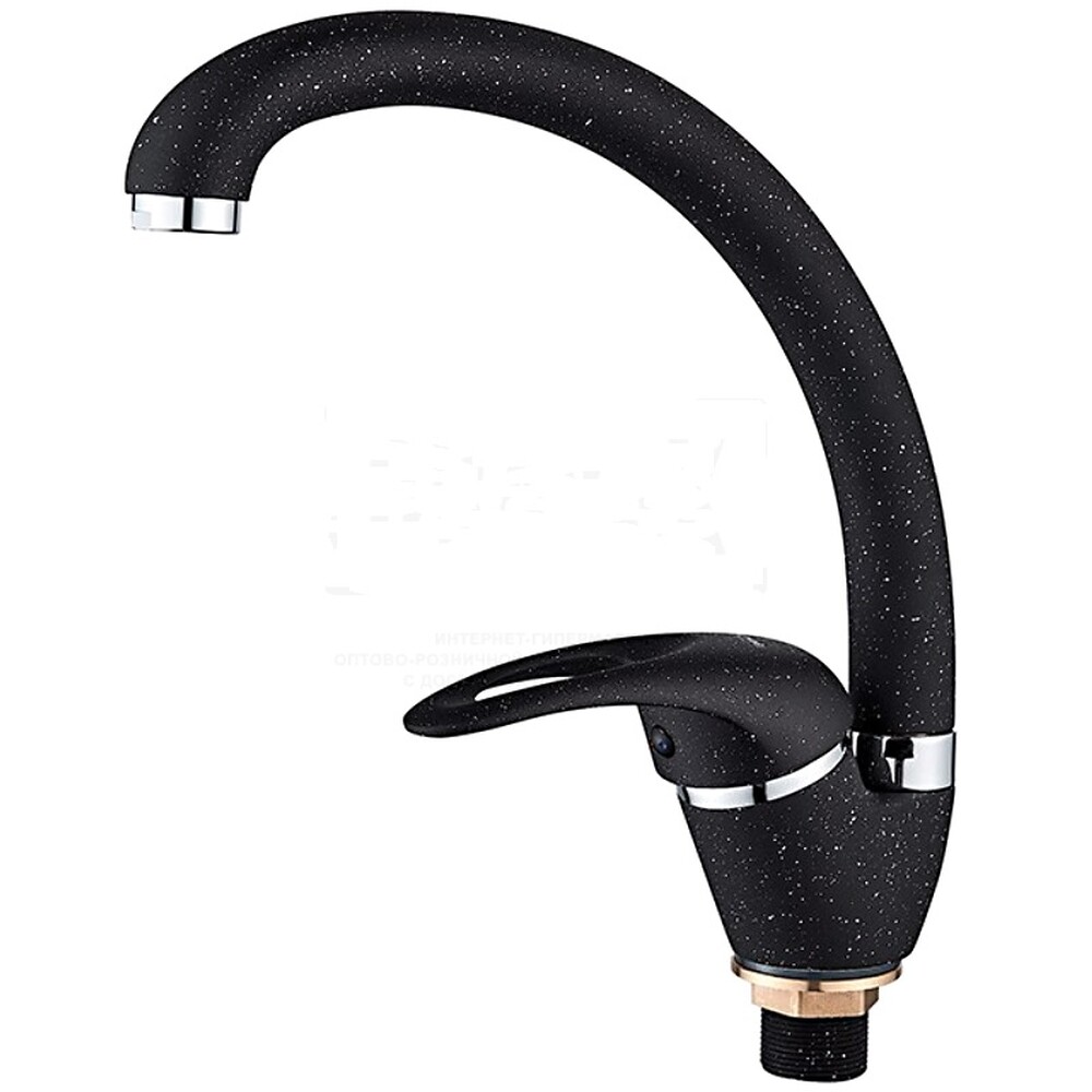 5902F Смеситель Кухня LEDEME (на гайке) МАКСИ шар d40 (черный)