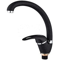 5902F Смеситель Кухня LEDEME (на гайке) МАКСИ шар d40 (черный)