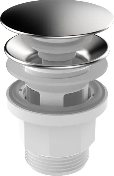 NV414-40-MR Выпуск Aquant 1 1/4" с мет. реш. клик-клак (донный клапан с отв. перелива)