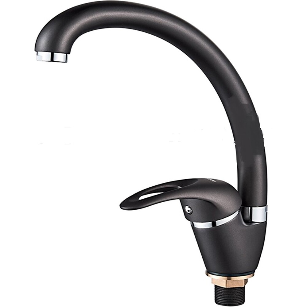 5902U Смеситель Кухня LEDEME (на гайке) МАКСИ шар d40 (графит)