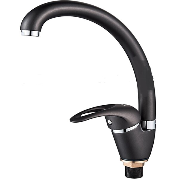 5902U Смеситель Кухня LEDEME (на гайке) МАКСИ шар d40 (графит)