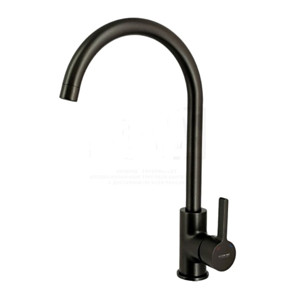 4299U Смеситель Кухня LEDEME (на гайке) МАКСИ шар d35 (графит)