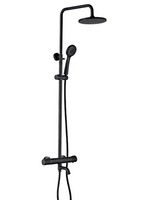 2422B Душевая система LEDEME с термостатическим смесителем и троп душем (черный)