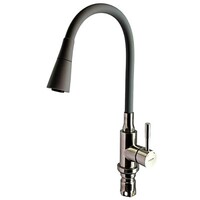 74199-9 Смеситель Кухня LEDEME d35 с силиконовым изливом НЕРЖАВЕЙКА (серый/нерж)