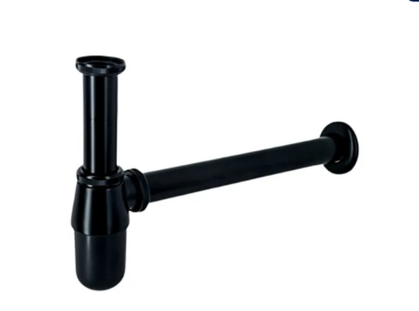 Сифон для раковины L80B (LEDEME) БЕЗ ВЫПУСКА, с трубкой (черный)