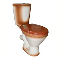 Унитаз-компакт Rosa "ЭЛЕГАНТ" Коричневый, антивсплеск, косой выпуск (г.Киров)