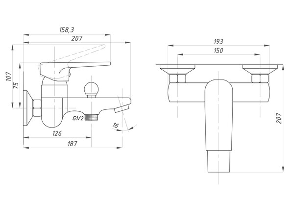 Смеситель для ванны с душем ПРОФСАН ПСМ-400-1 тип См-ВОРНШлА
