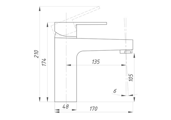 Смеситель для раковины ПРОФСАН ПСМ-700-5 тип См-УмОЦБА