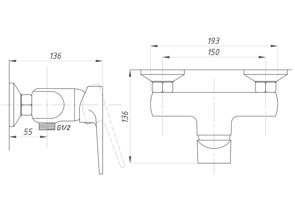 Смеситель для душа ПРОФСАН ПСМ-400-4 тип См-ДшОНРШл