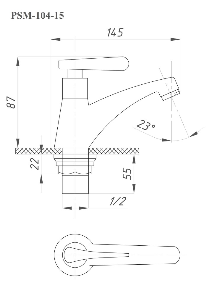Кран для холодной воды ПРОФСАН ПСМ-104-15 КОМПЛЕКТАЦИЯ тип Кр-ЦБА