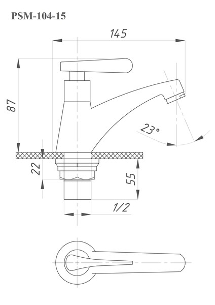 Кран для холодной воды ПРОФСАН ПСМ-104-15 КОМПЛЕКТАЦИЯ тип Кр-ЦБА