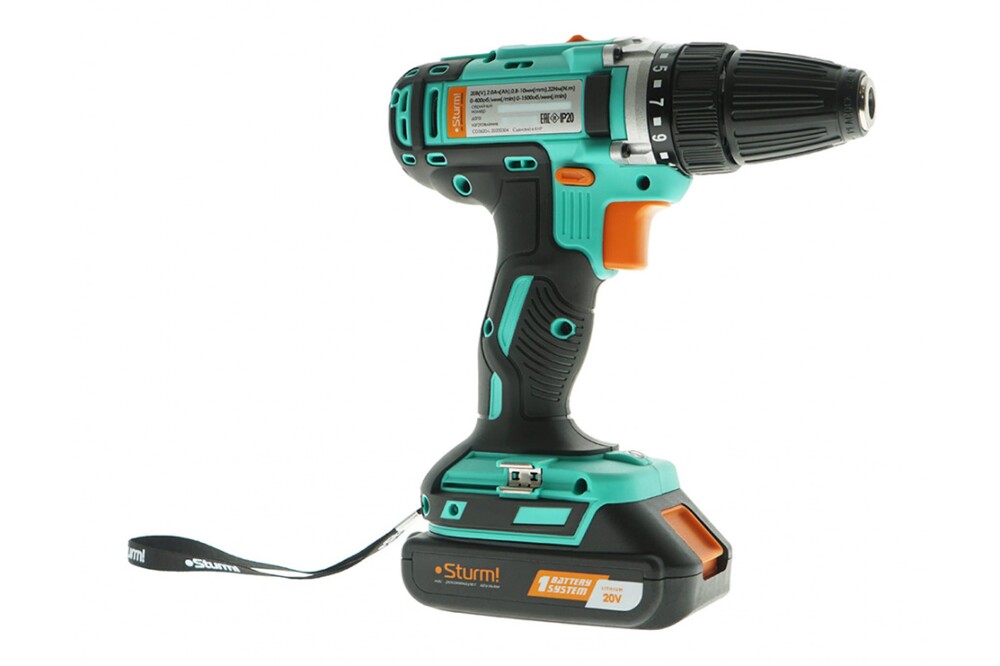 CD3620 Дрель аккумуляторная Sturm!, 20 В, 1BatterySystem, 2 акк., 2,0 Ач, кейс