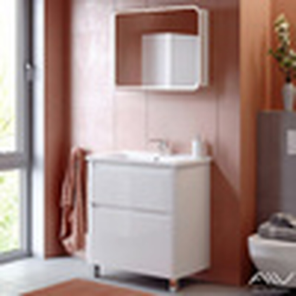 Шкаф зеркальный "LANA-80 G" (белый, холодный) Alavann