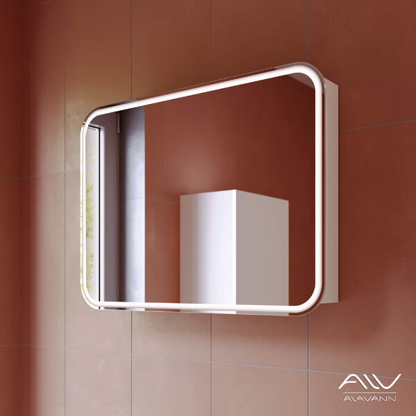 Шкаф зеркальный "LANA-80 G" (белый, холодный) Alavann