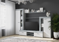 Гостиная Дельта ЛДСП белый/бетон (6 мест)