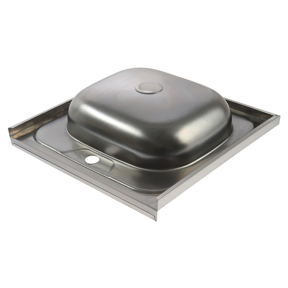 Мойка нерж накладная 50*50 т.0,4 (без сифона) Santrek AQUA