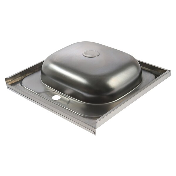 Мойка нерж накладная 50*50 т.0,4 (без сифона) Santrek AQUA