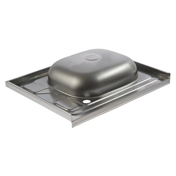 Мойка нерж накладная 60*50 т.0,4 правая (без сифона) Santrek AQUA