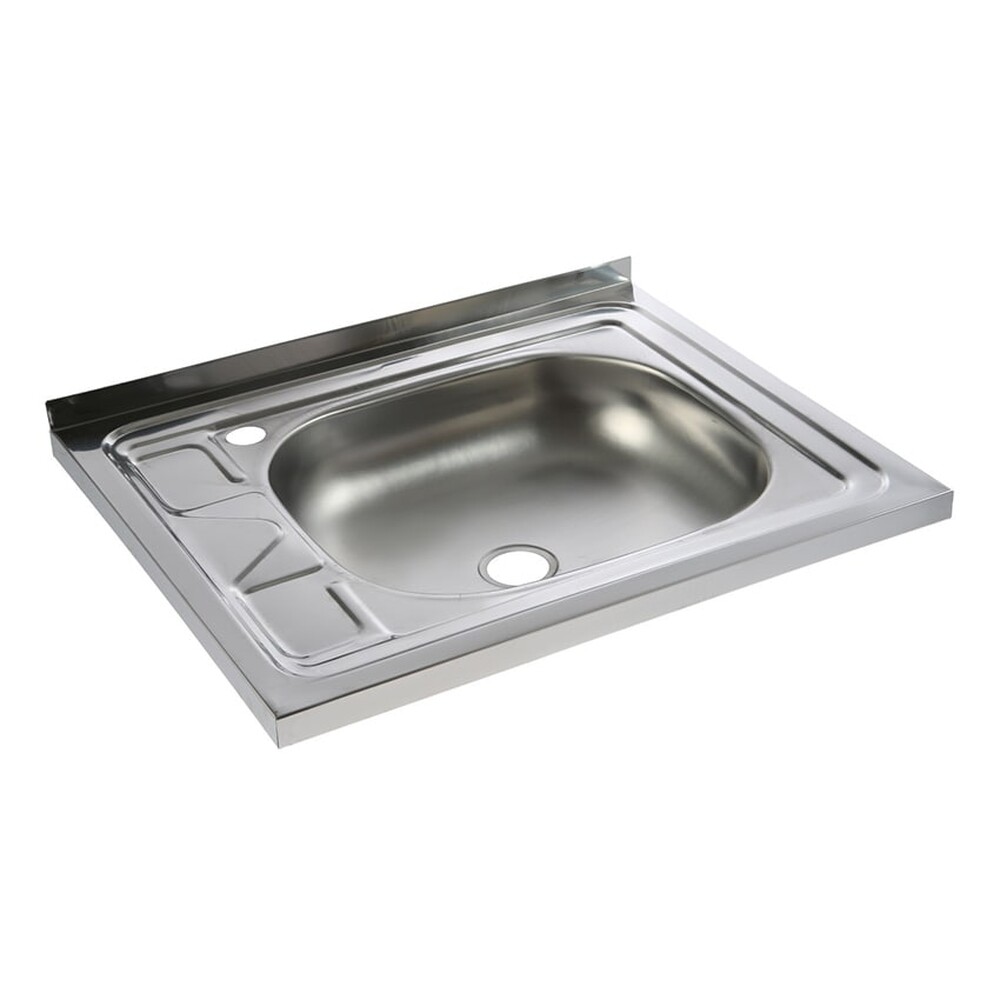 Мойка нерж накладная 60*50 т.0,4 правая (без сифона) Santrek AQUA