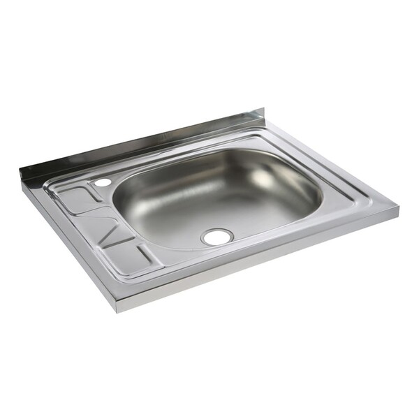 Мойка нерж накладная 60*50 т.0,4 правая (без сифона) Santrek AQUA