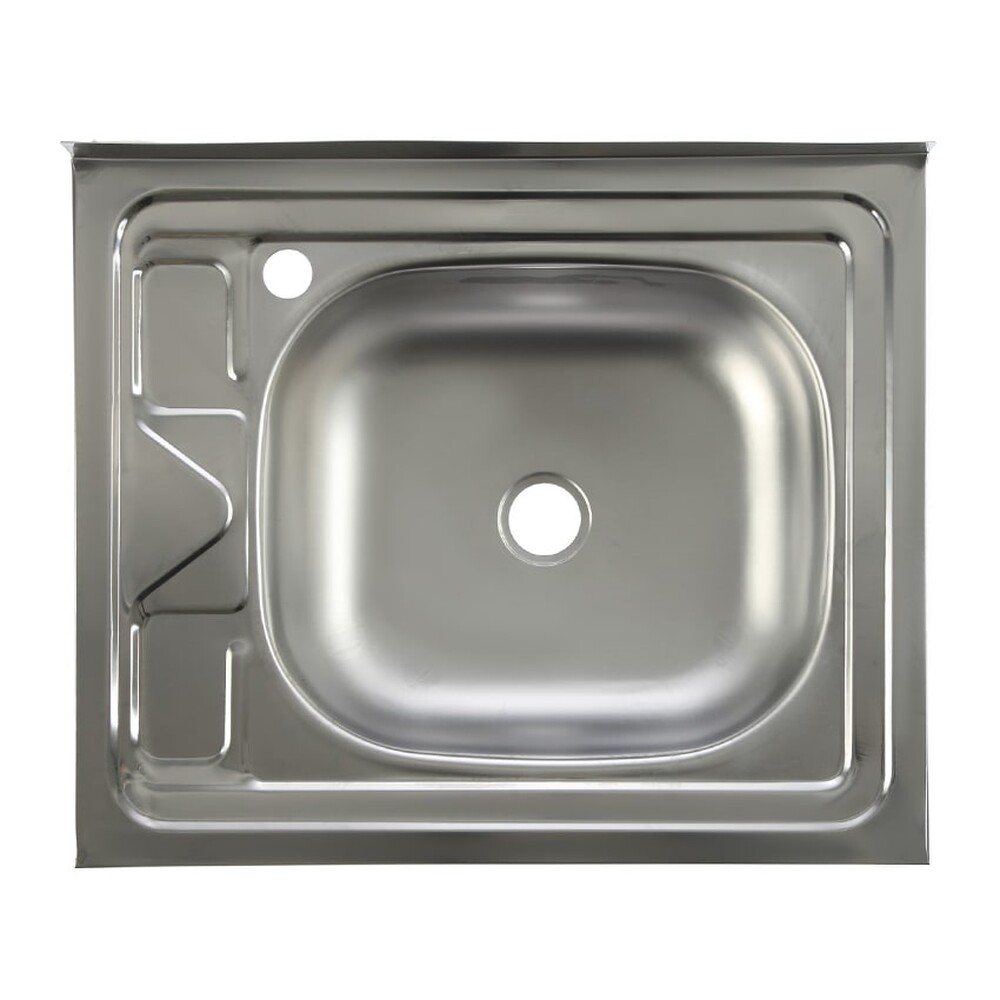 Мойка нерж накладная 60*50 т.0,4 правая (без сифона) Santrek AQUA