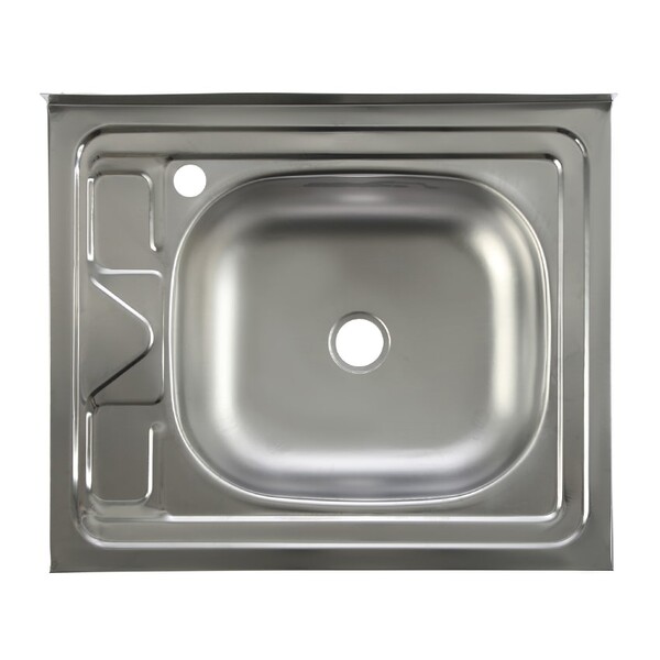 Мойка нерж накладная 60*50 т.0,4 правая (без сифона) Santrek AQUA