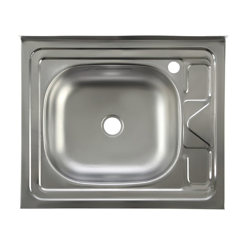 Мойка нерж накладная 60*50 т.0,4 левая (без сифона) Santrek AQUA