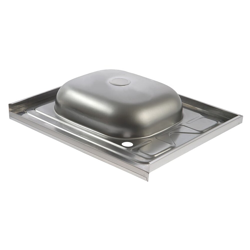 Мойка нерж накладная 60*50 т.0,4 левая (без сифона) Santrek AQUA