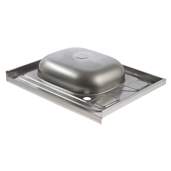 Мойка нерж накладная 60*50 т.0,4 левая (без сифона) Santrek AQUA