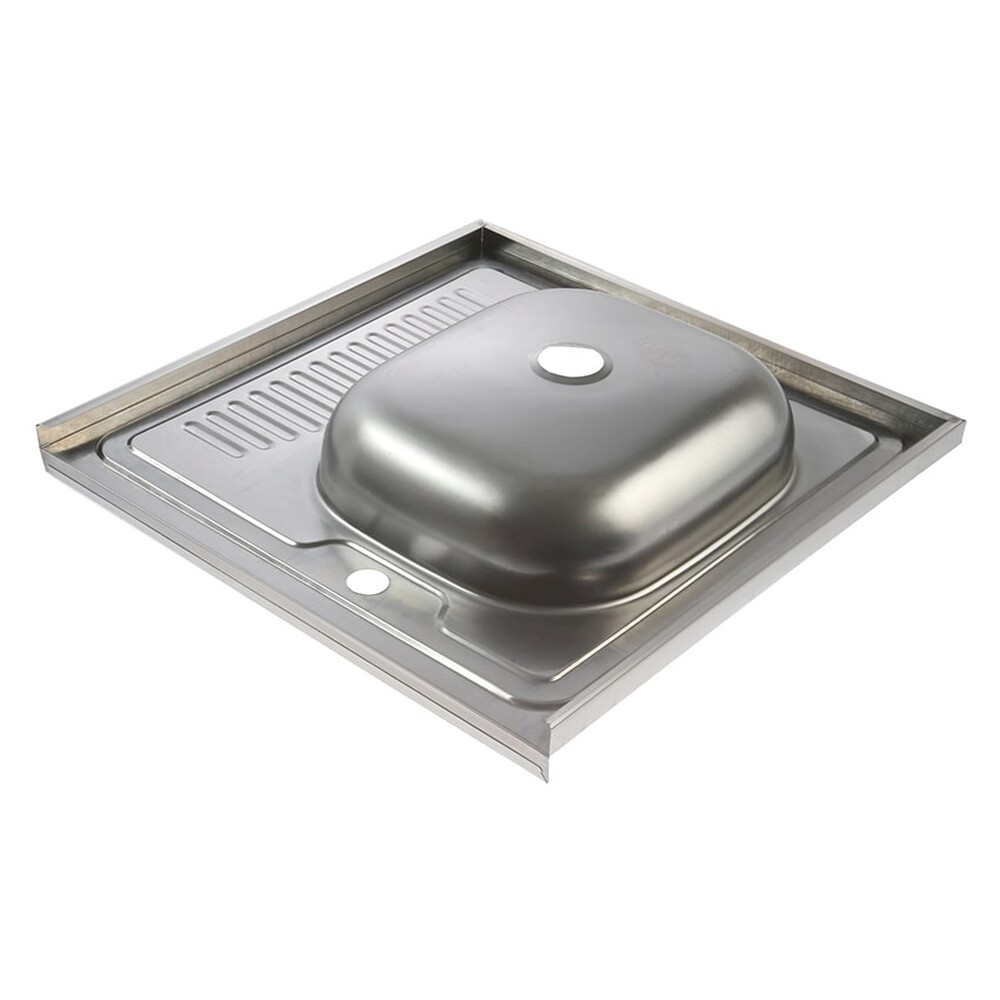 Мойка нерж накладная 60*60 т.0,4 правая (без сифона) Santrek AQUA