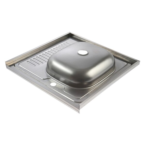 Мойка нерж накладная 60*60 т.0,4 правая (без сифона) Santrek AQUA