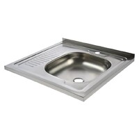 Мойка нерж накладная 60*60 т.0,4 правая (без сифона) Santrek AQUA