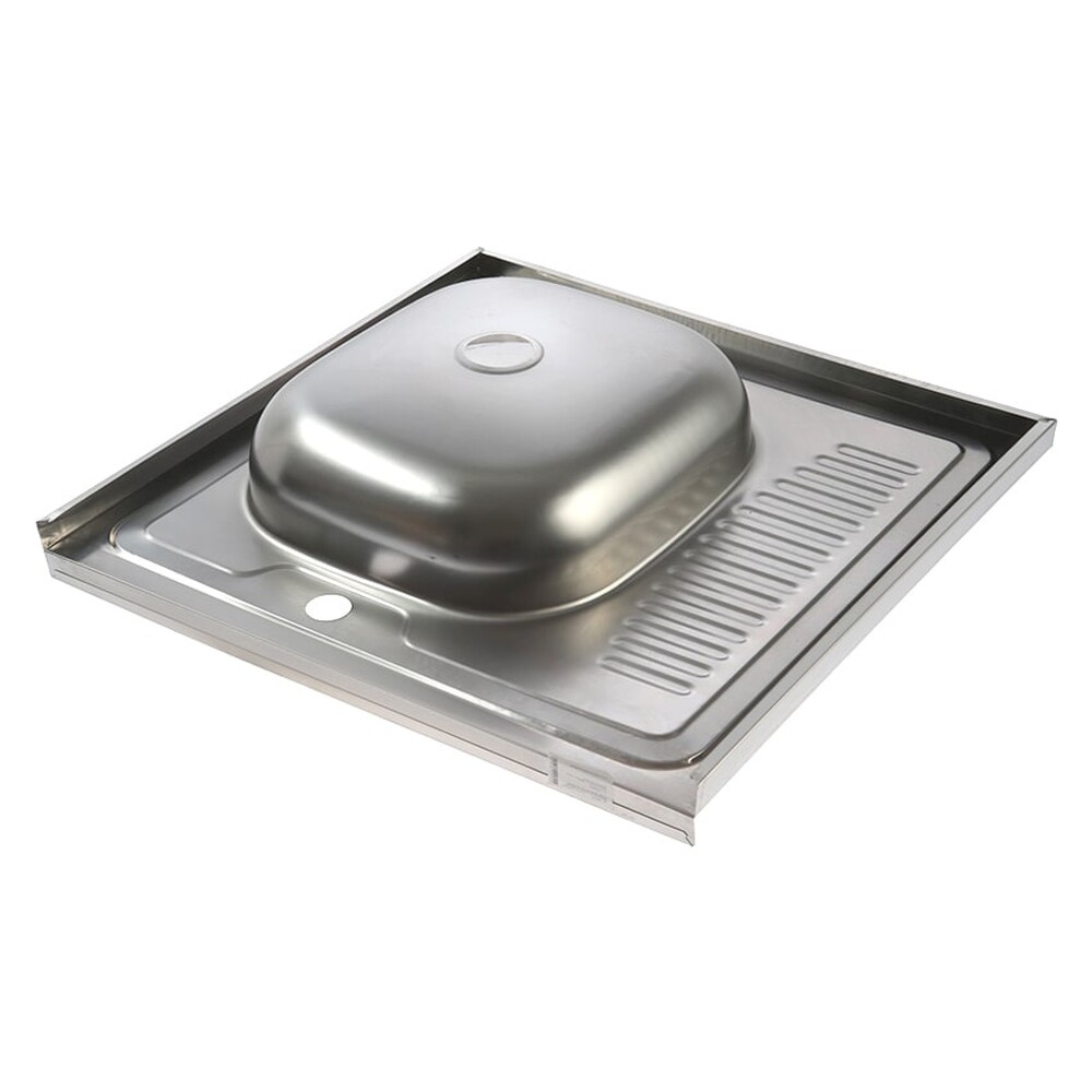 Мойка нерж накладная 60*60 т.0,4 левая (без сифона) Santrek AQUA