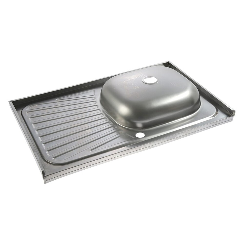 Мойка нерж накладная 50*80 т.0,4 правая (без сифона) Santrek AQUA