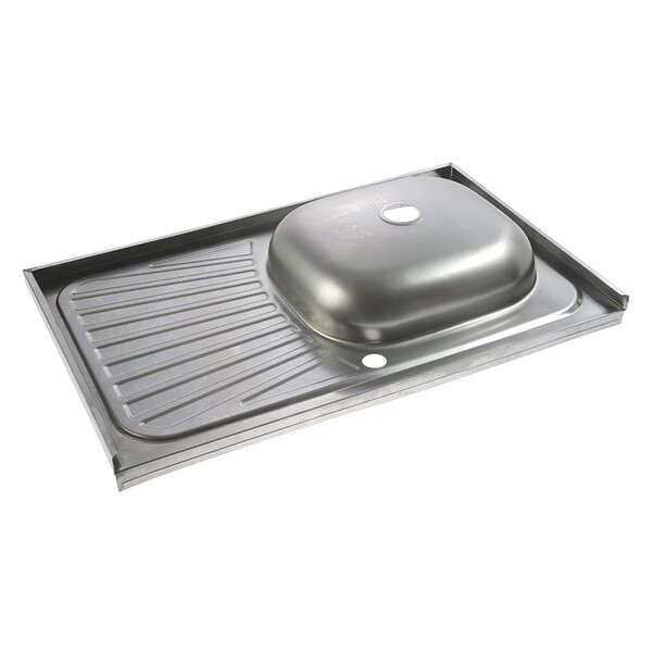 Мойка нерж накладная 50*80 т.0,4 правая (без сифона) Santrek AQUA