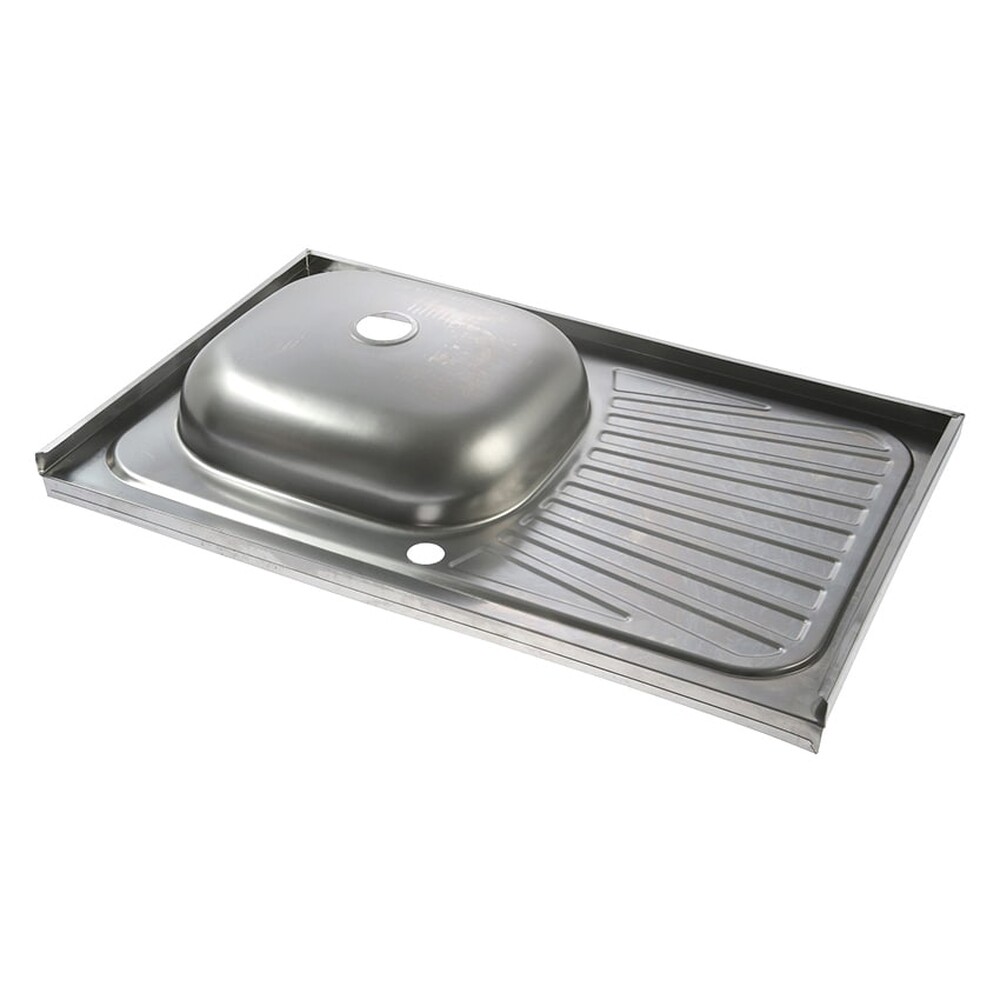 Мойка нерж накладная 50*80 т.0,4 левая (без сифона) Santrek AQUA