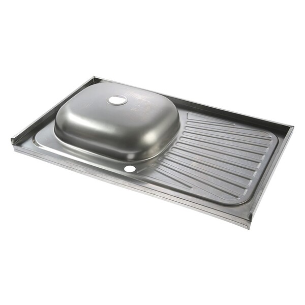 Мойка нерж накладная 50*80 т.0,4 левая (без сифона) Santrek AQUA