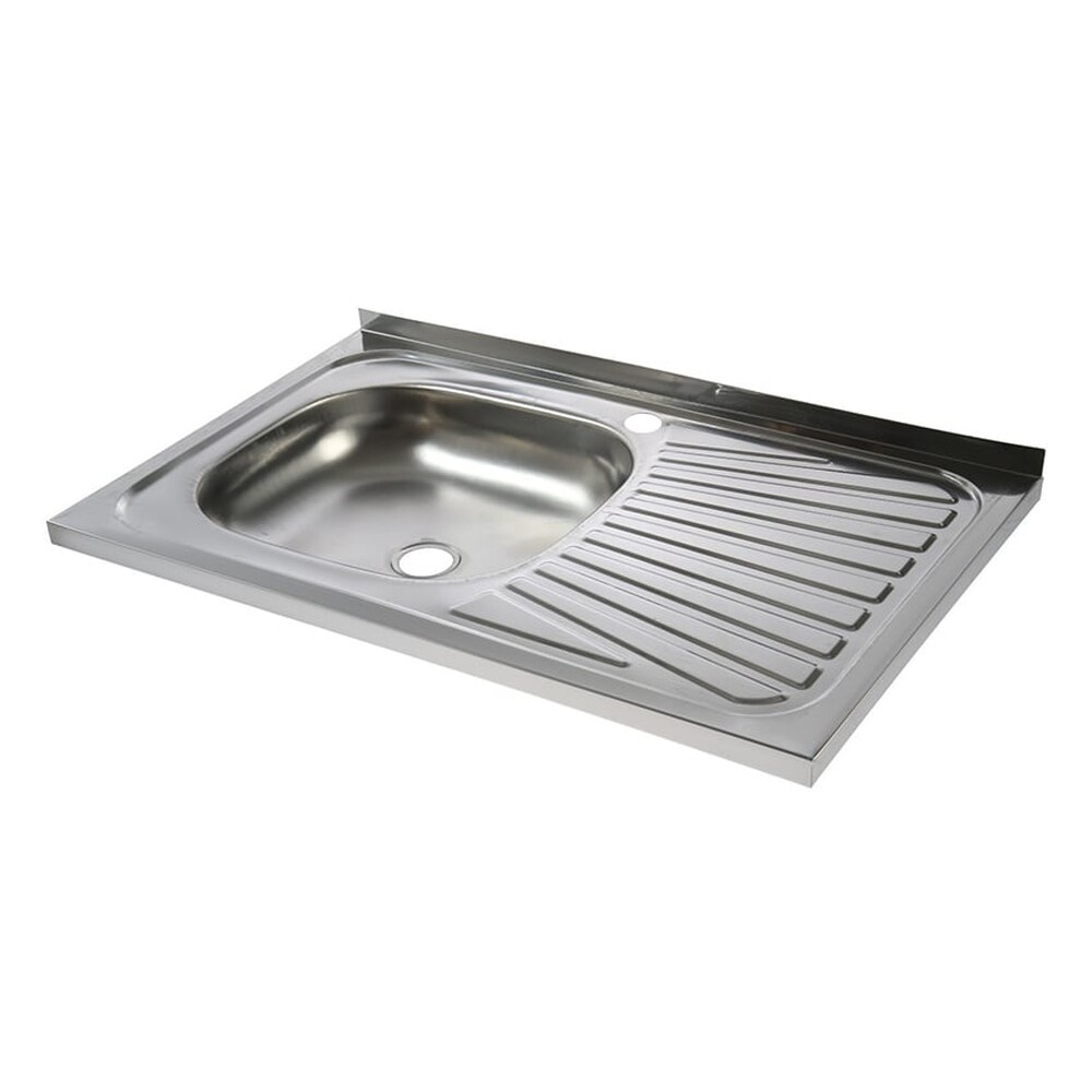 Мойка нерж накладная 50*80 т.0,4 левая (без сифона) Santrek AQUA