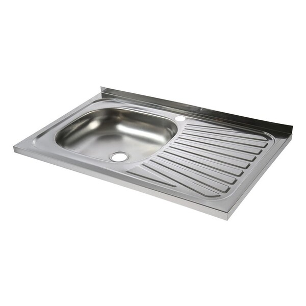 Мойка нерж накладная 50*80 т.0,4 левая (без сифона) Santrek AQUA