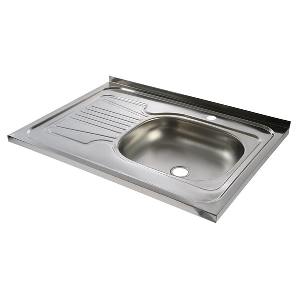 Мойка нерж накладная 60*80 т.0,4 правая (без сифона) Santrek AQUA