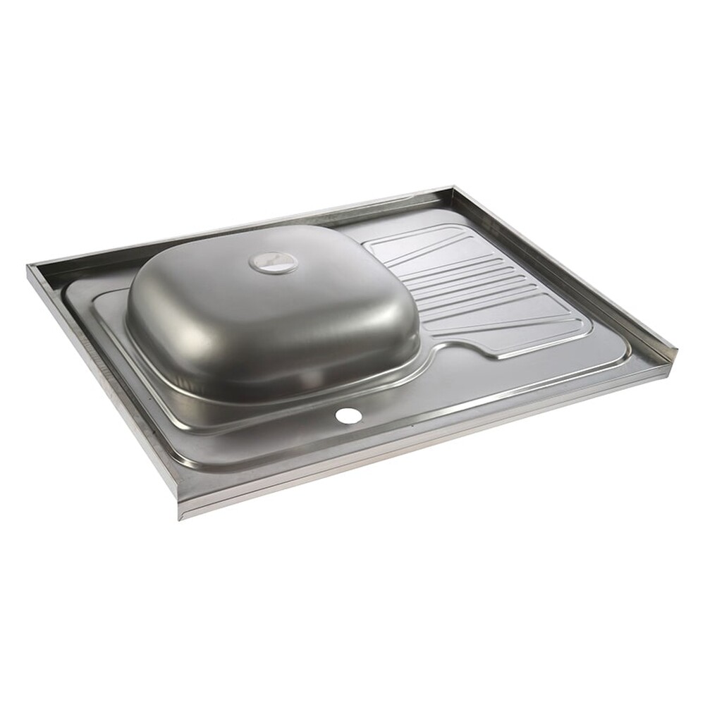 Мойка нерж накладная 60*80 т.0,4 левая (без сифона) Santrek AQUA