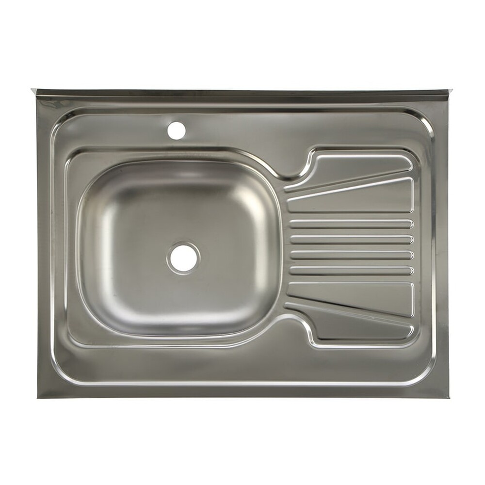 Мойка нерж накладная 60*80 т.0,4 левая (без сифона) Santrek AQUA