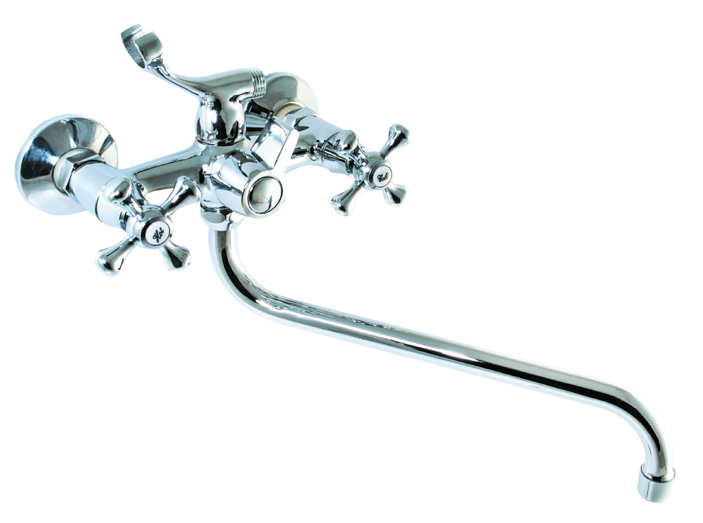 Смеситель Ванна SANTREK AQUA-320  "CLASSIC" 1/2 м/к картридж. перекл. Крест SL 594 