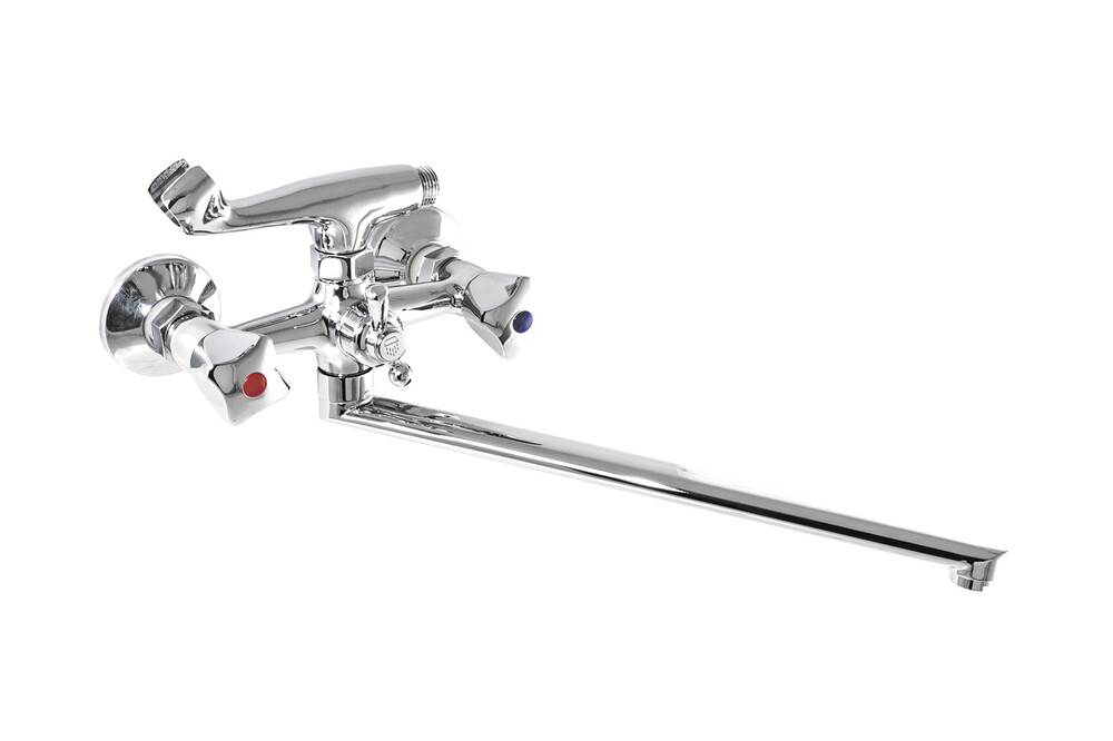 Смеситель Ванна SANTREK AQUA-325  "CLASSIC" 1/2 м/к шар. перекл. Квадро SL504 длинный плоск нос