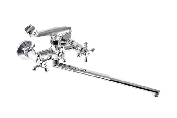 Смеситель Ванна SANTREK AQUA-325  "CLASSIC" 1/2 м/к шар. перекл. Крест SL596 длинный плоск нос 