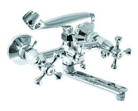 Смеситель Ванна SANTREK AQUA-330   "CLASSIC" 1/2 м/к шар. перекл. Крест SL594 кор. поворот. излив (15см)