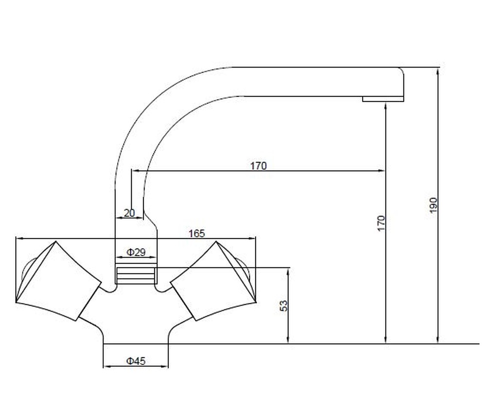 Смеситель Кухня SANTREK AQUA-410  "CLASSIC" LUX 1/2 м/к Трио SL 537 