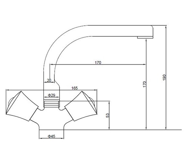 Смеситель Кухня SANTREK AQUA-410  "CLASSIC" LUX 1/2 м/к Трио SL 537 