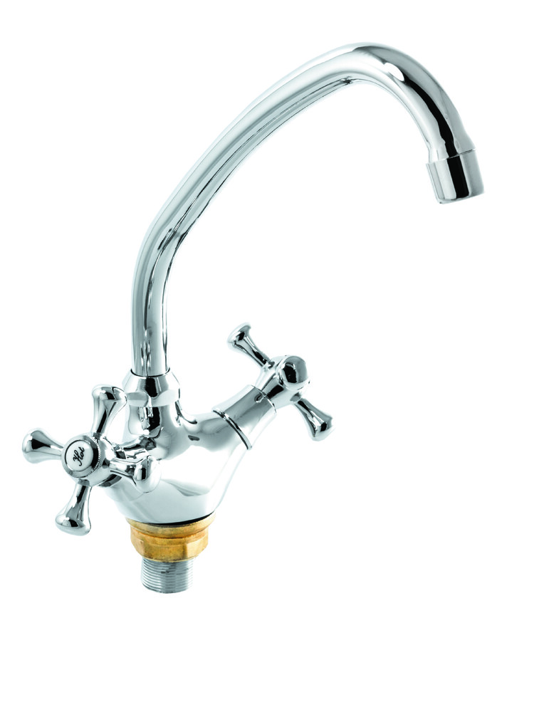 Смеситель Кухня SANTREK AQUA-415  "CLASSIC" 1/2 м/к Крест SL595 (на гайке) 