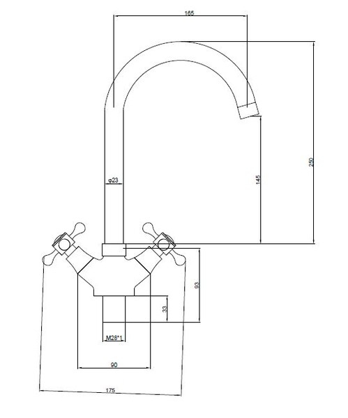 Смеситель Кухня SANTREK AQUA-420  "CLASSIC" LUX 1/2 м/к Лира SL 535 (на гайке)